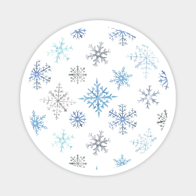 BG - Blue snowflakes Magnet by crumpetsandcrabsticks